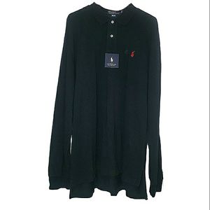 NWT Polo Ralph Lauren The Mesh Shirt Black Thermal Long Sleeve Men's Top